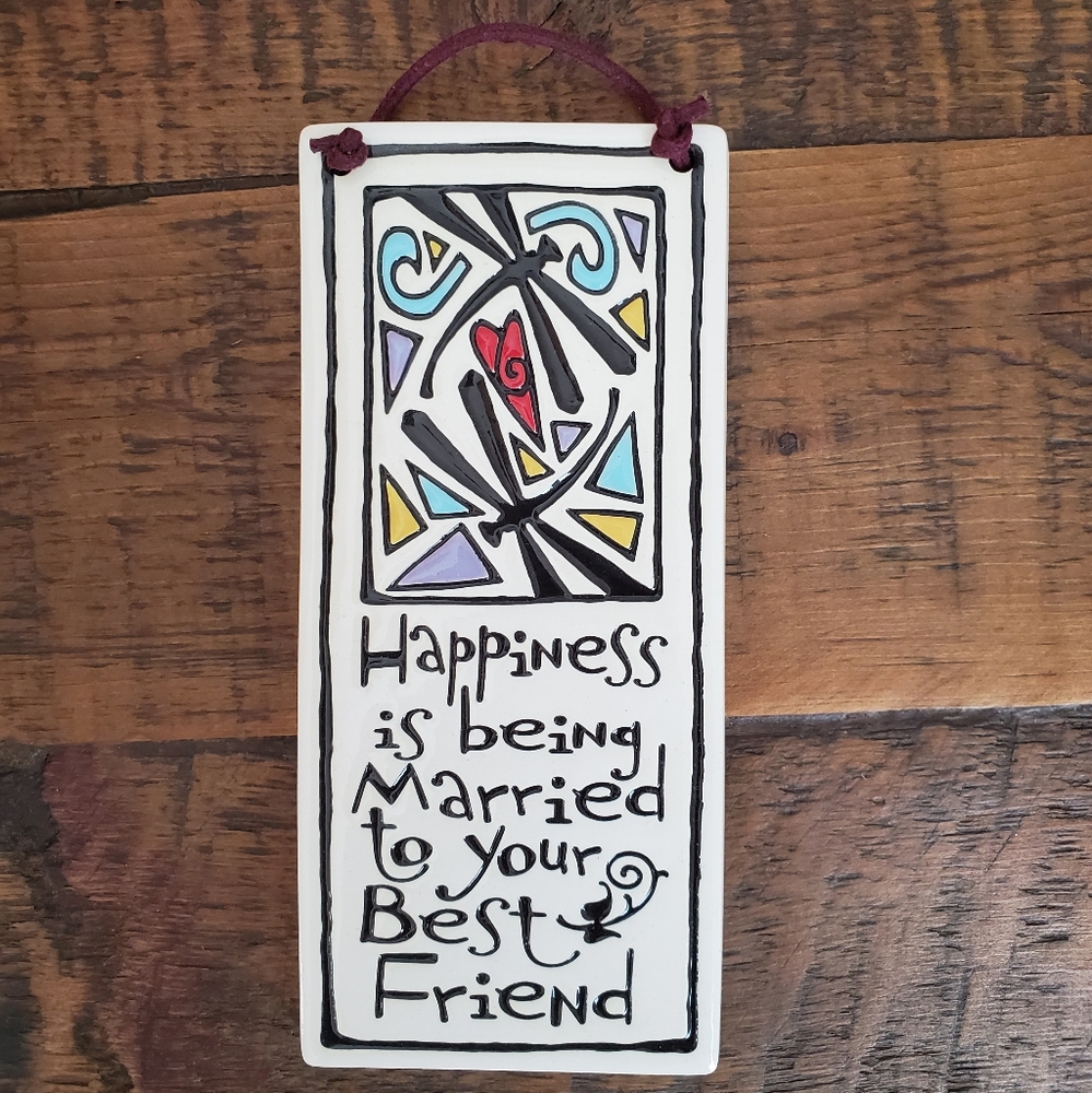 Happiness Marriage Clay Wall Hanging Sign